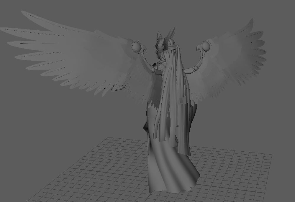 Angel with wings 3D print model_2