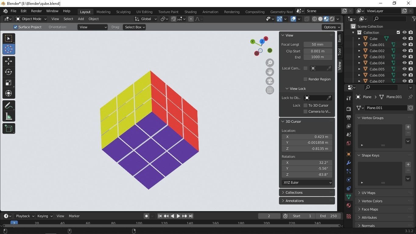 Magic cube low poly 3d model Magic Cube Free low-poly 3D model_1