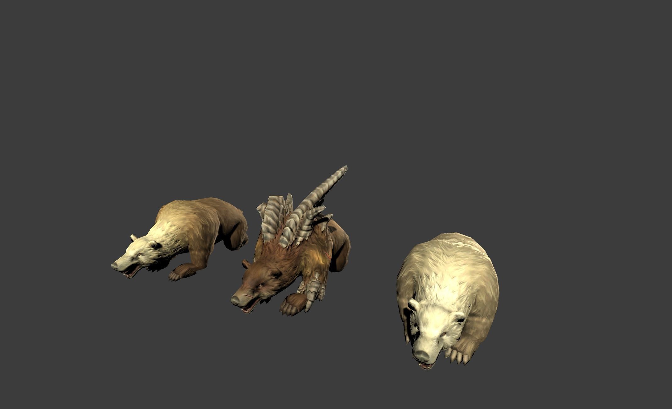 Bear Beast Mutant Low-poly 3D model_11