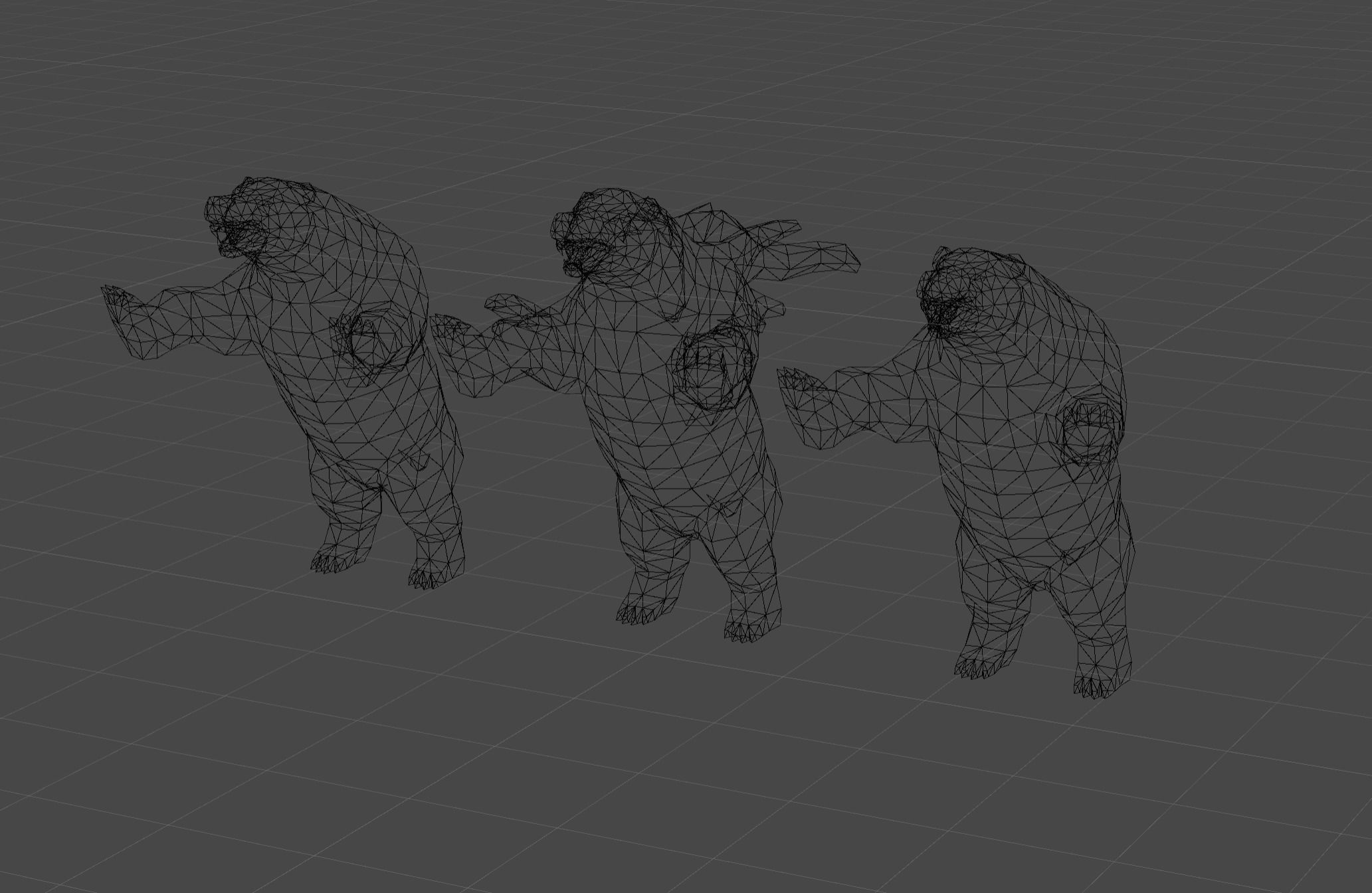 Bear Beast Mutant Low-poly 3D model_2