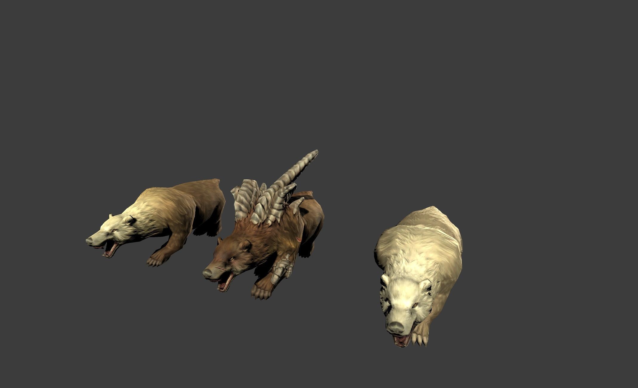 Bear Beast Mutant Low-poly 3D model_6