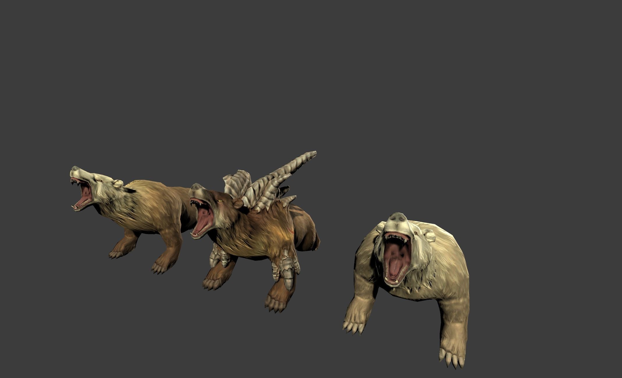 Bear Beast Mutant Low-poly 3D model_12