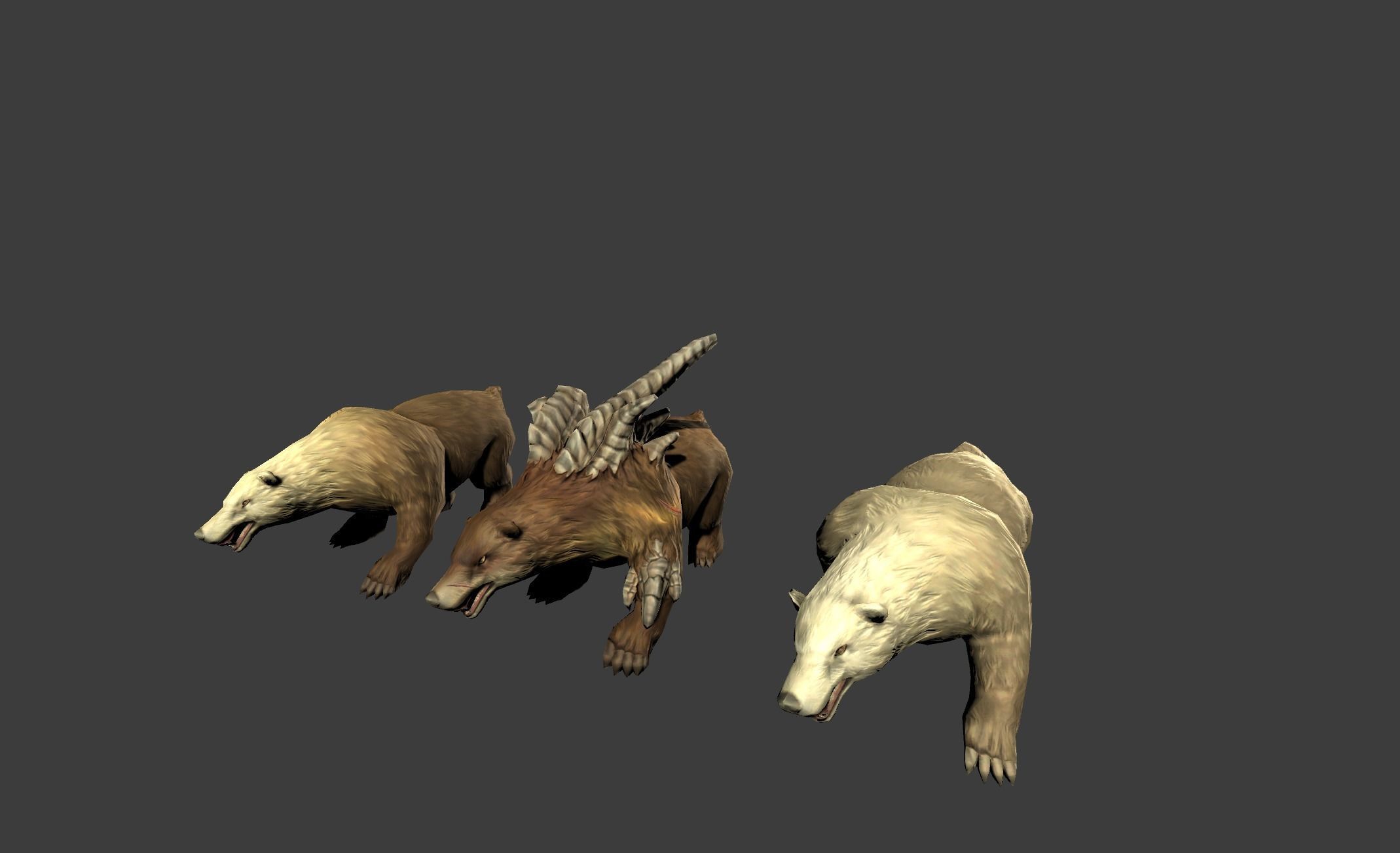 Bear Beast Mutant Low-poly 3D model_5