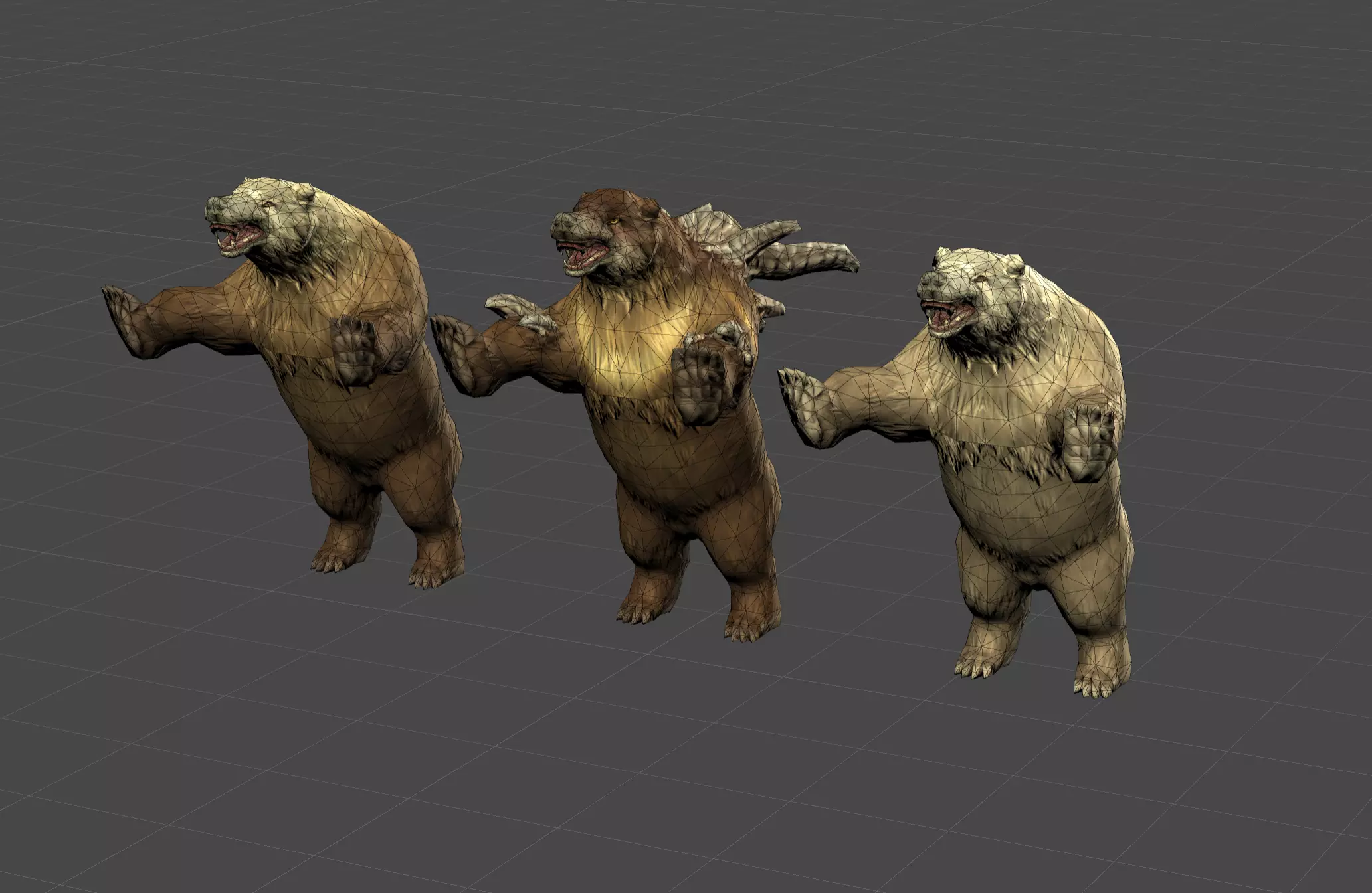 Bear Beast Mutant Low-poly 3D model_0