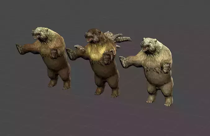 Bear Beast Mutant  Low-poly 3D model