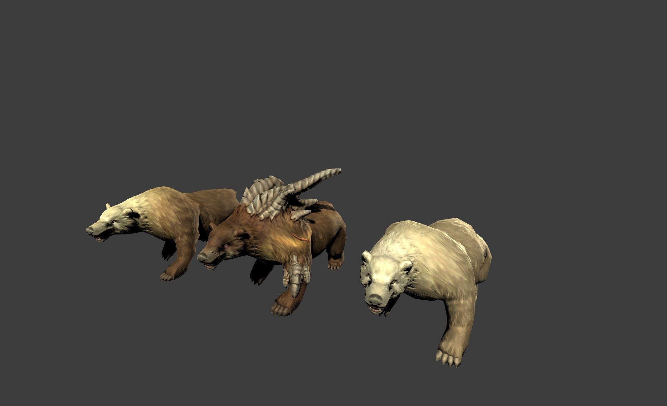 Bear Beast Mutant Low-poly 3D model_7
