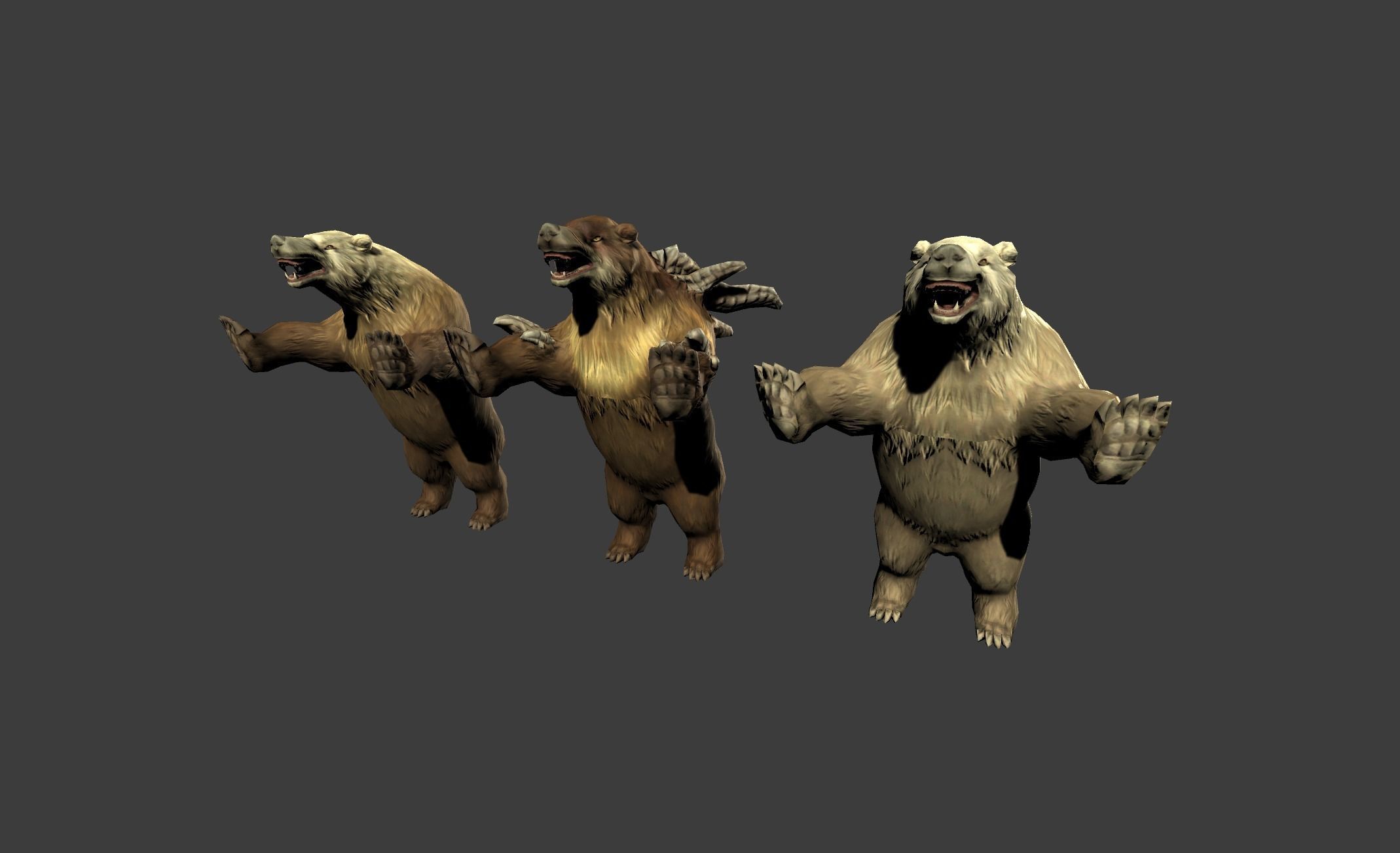 Bear Beast Mutant Low-poly 3D model_3