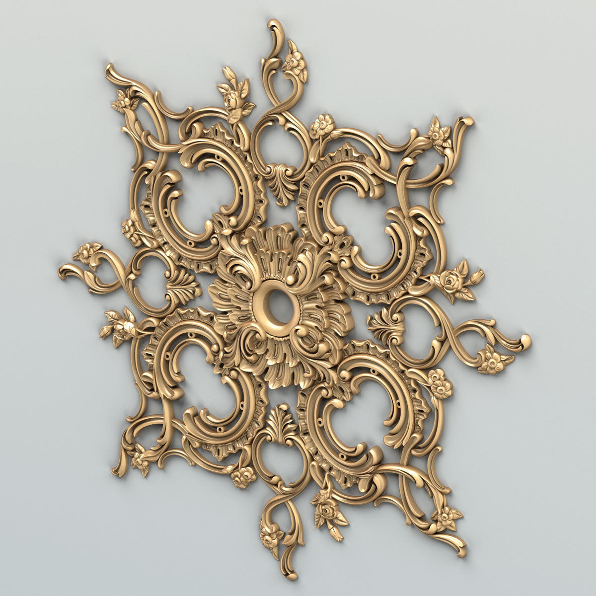 Square rosette 019 3D model_2