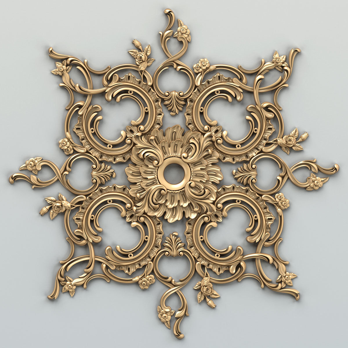 Square rosette 019 3D model_1