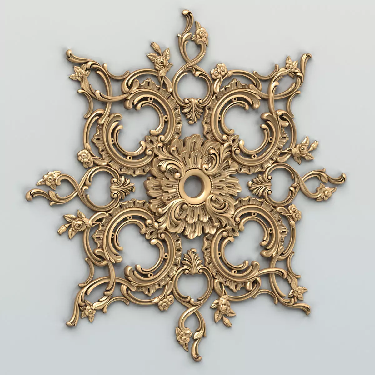 Square rosette 019 3D model_0