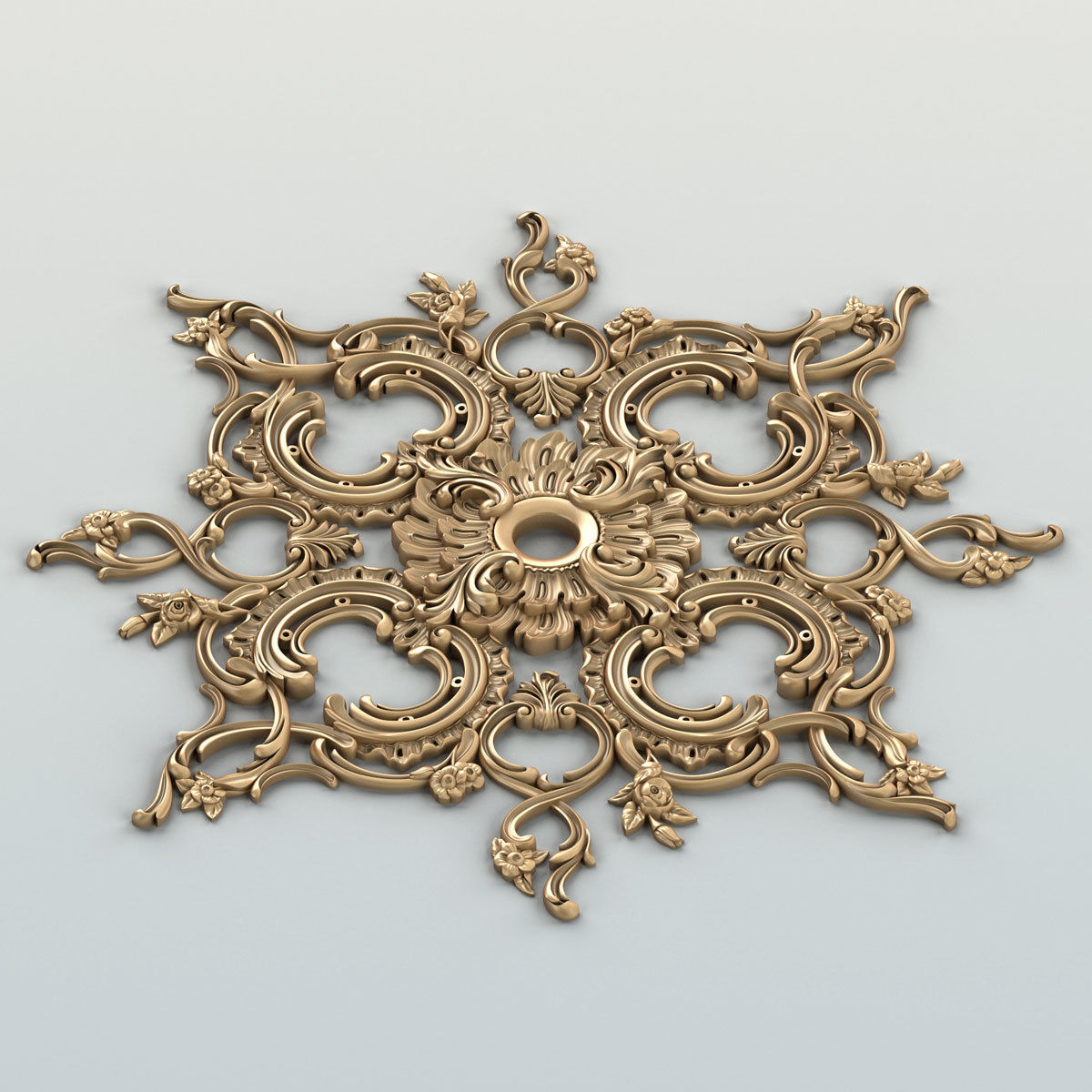 Square rosette 019 3D model_3