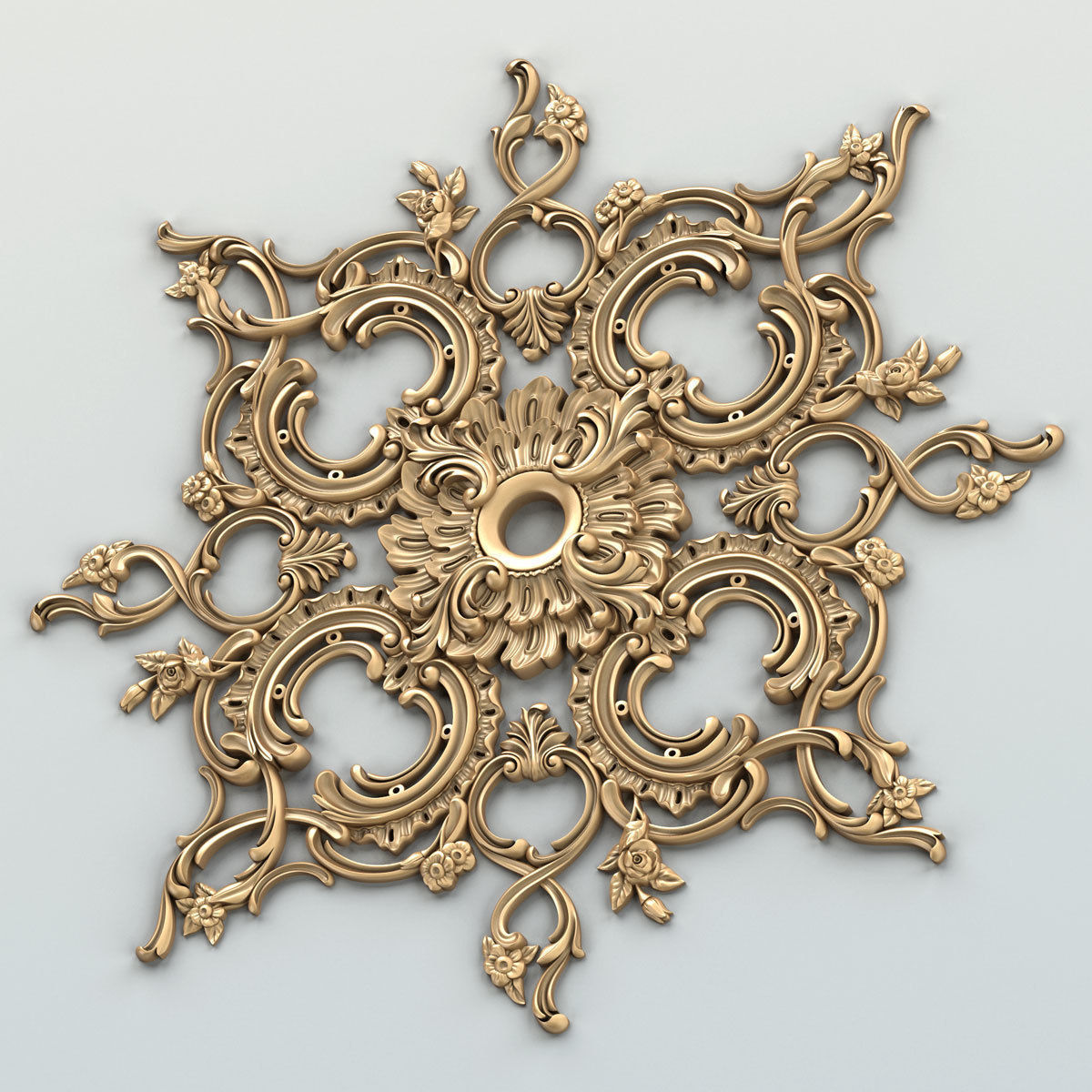 Square rosette 019 3D model_4