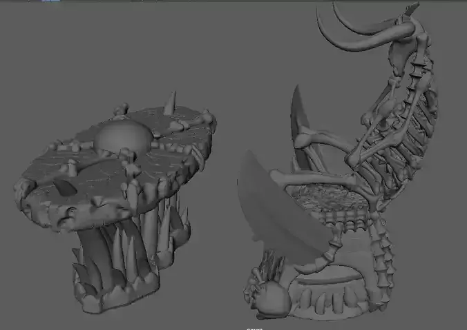 Skeletor throne and table