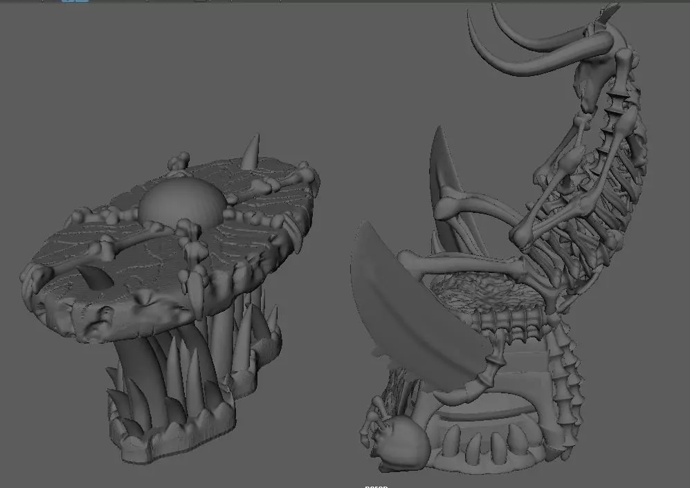 Skeletor throne and table 3D print model