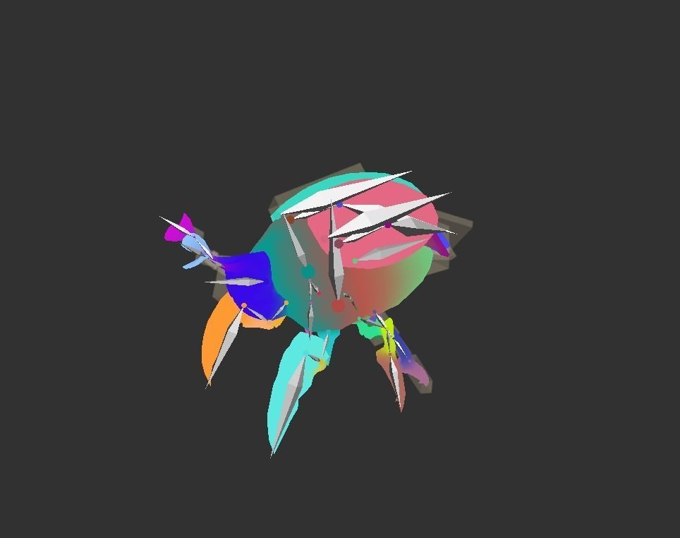 Beetle Creature Bug Mutant  Low-poly 3D model_3