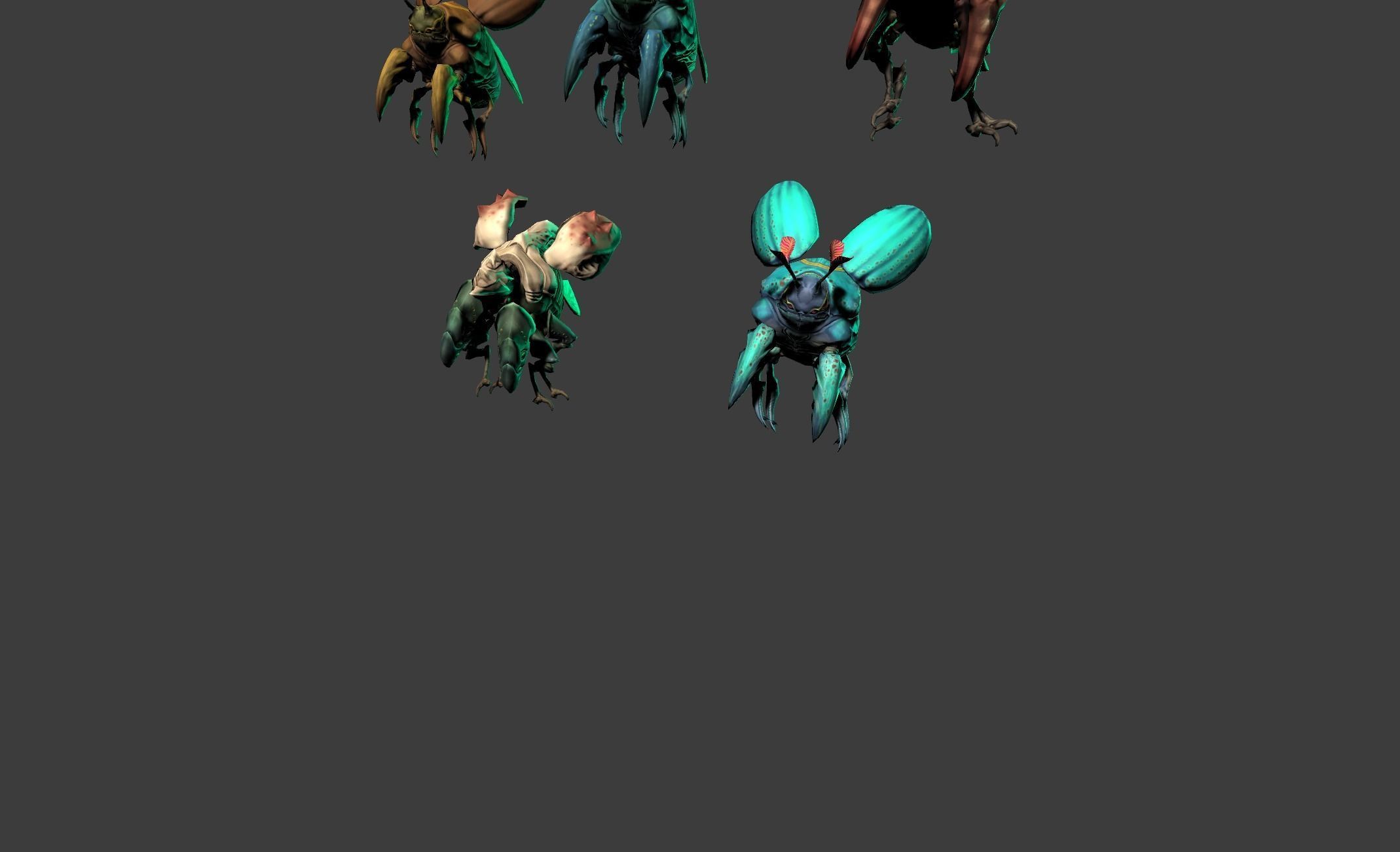 Beetle Creature Bug Mutant  Low-poly 3D model_18