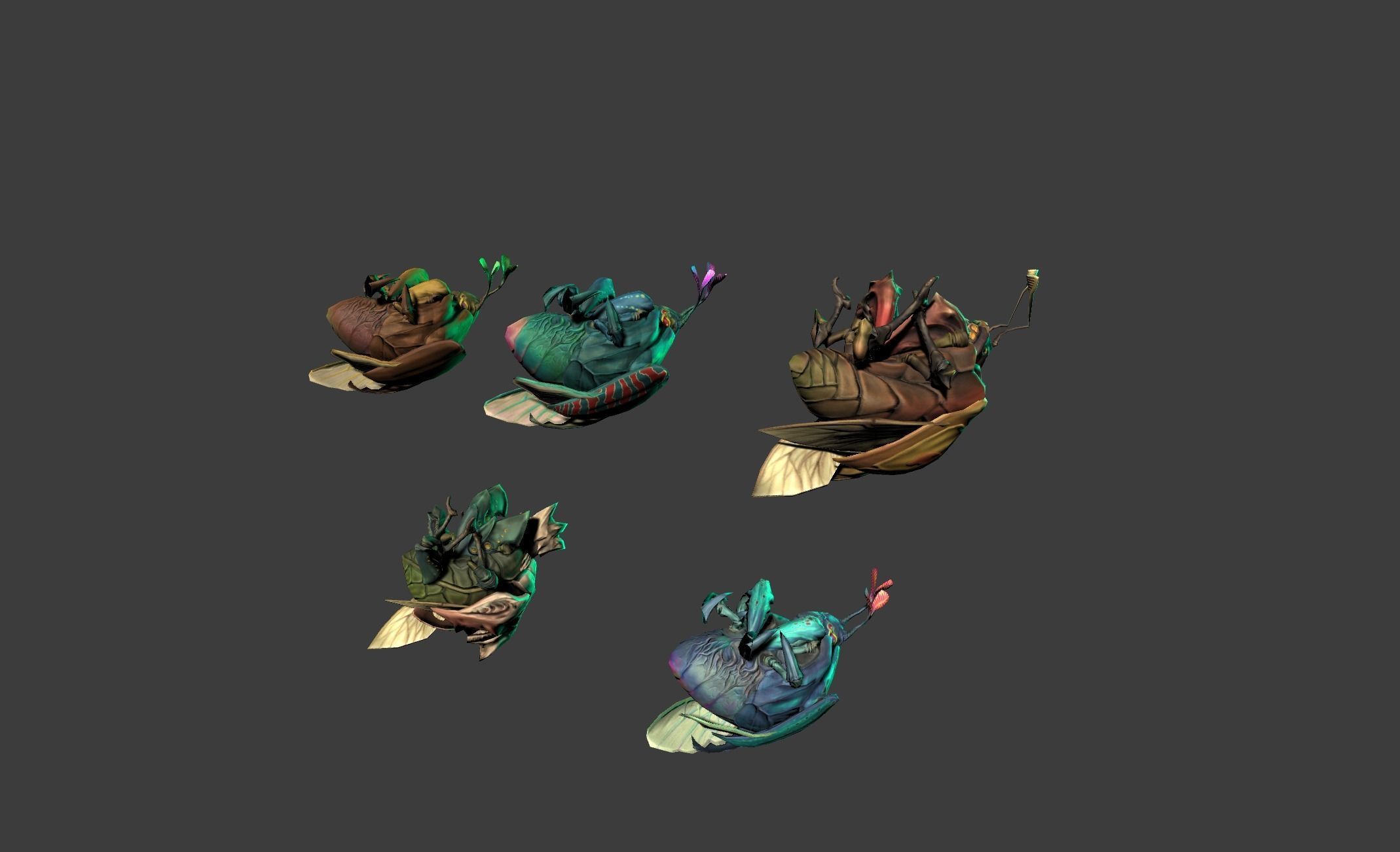 Beetle Creature Bug Mutant  Low-poly 3D model_12