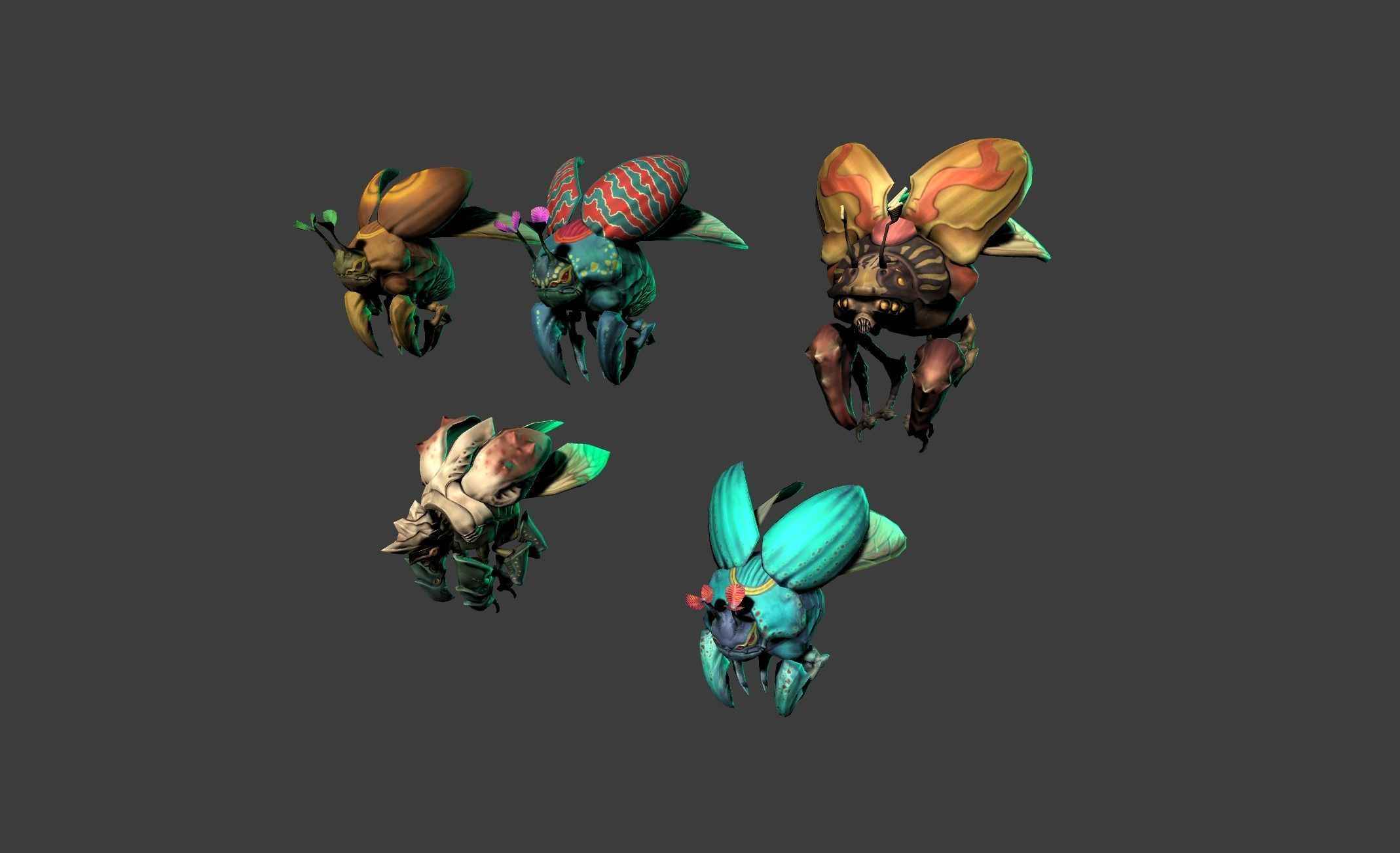 Beetle Creature Bug Mutant  Low-poly 3D model_16