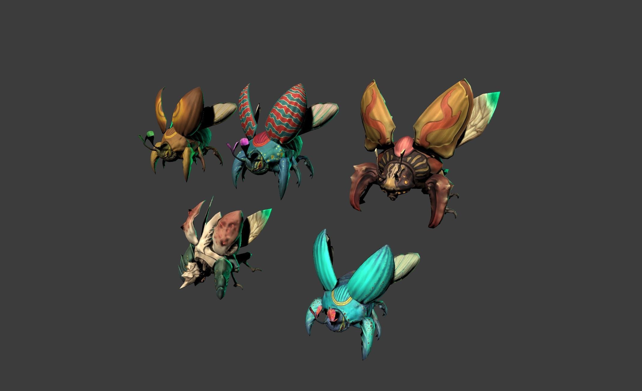 Beetle Creature Bug Mutant  Low-poly 3D model_19