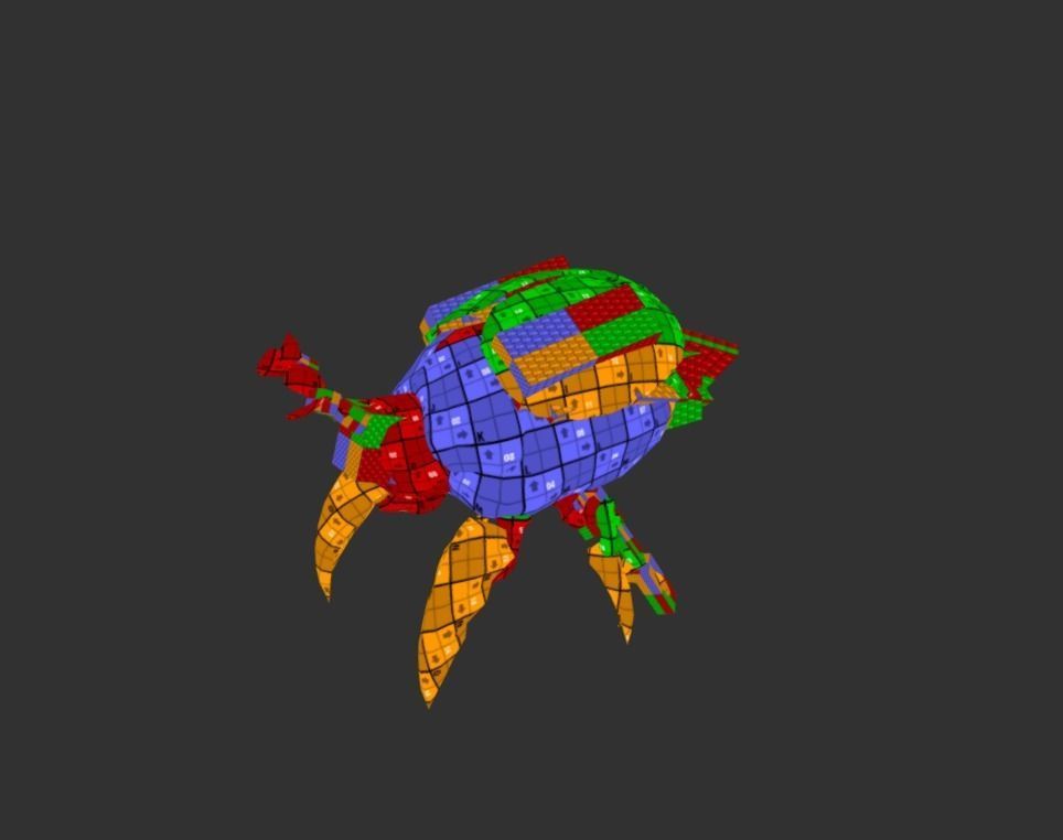 Beetle Creature Bug Mutant  Low-poly 3D model_5
