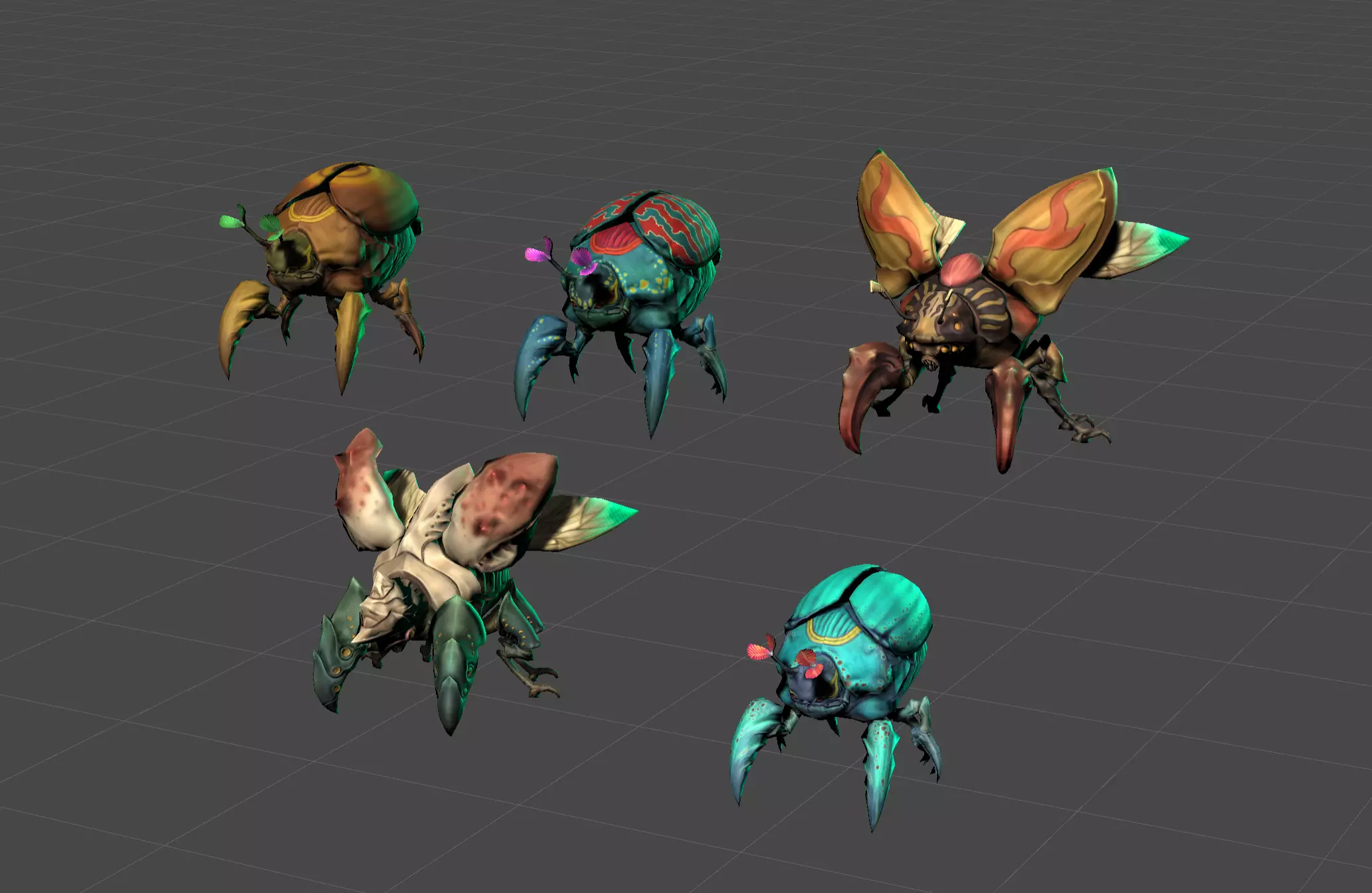 Beetle Creature Bug Mutant  Low-poly 3D model_0