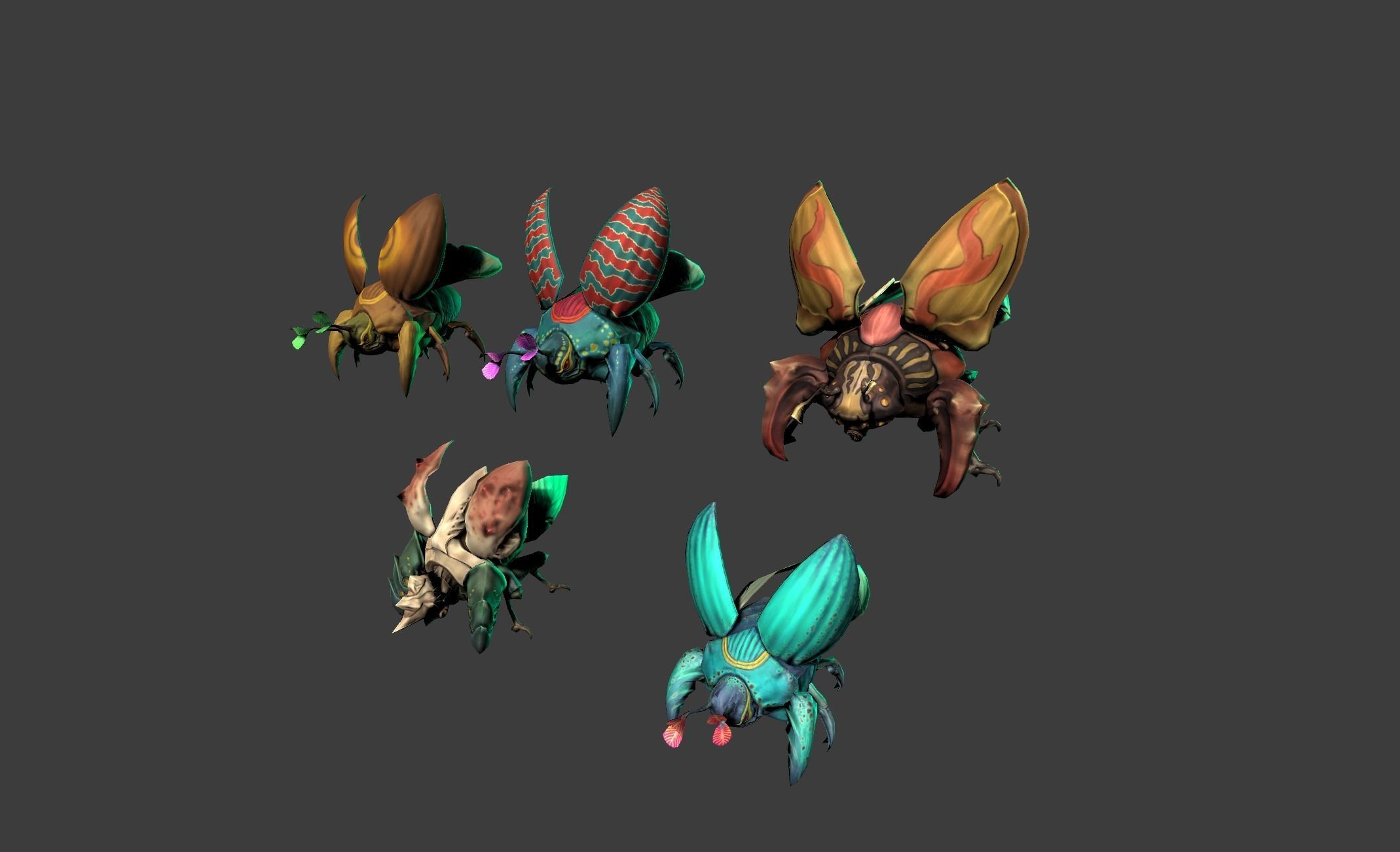 Beetle Creature Bug Mutant  Low-poly 3D model_14