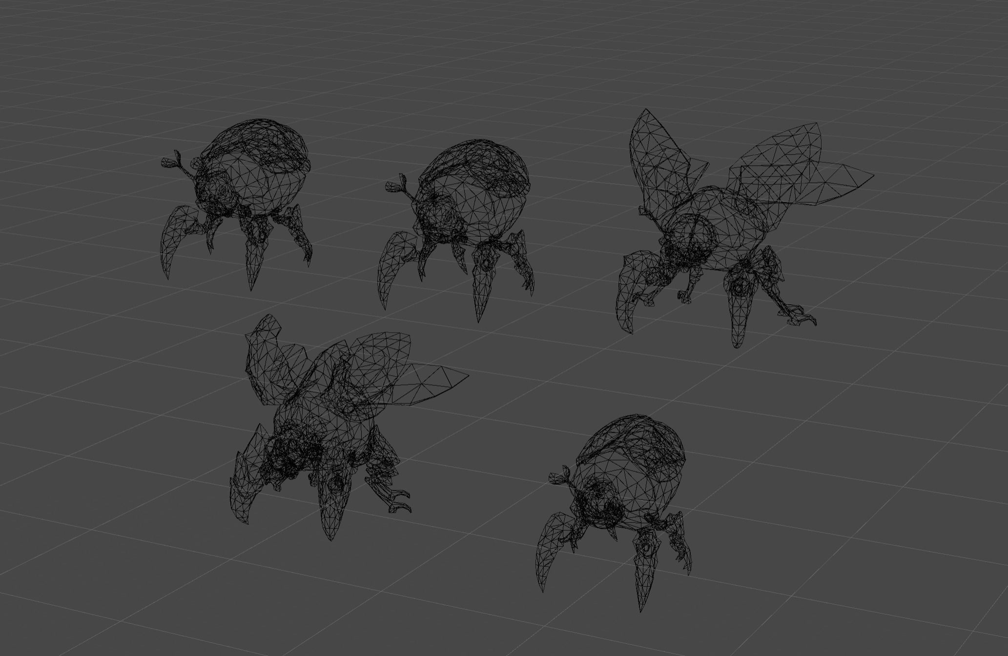 Beetle Creature Bug Mutant  Low-poly 3D model_7