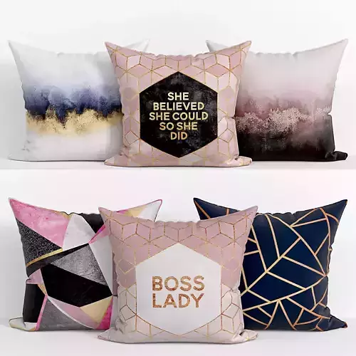 Decorative pillows Houzz set 143 3D model