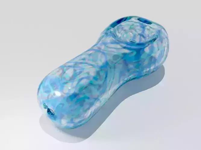 UV UNWRAPPED PBR Glass Pipe with Blue Details  Low-poly 3D model