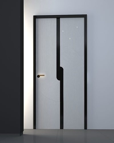 3d door modern interior design Low-poly 3D model