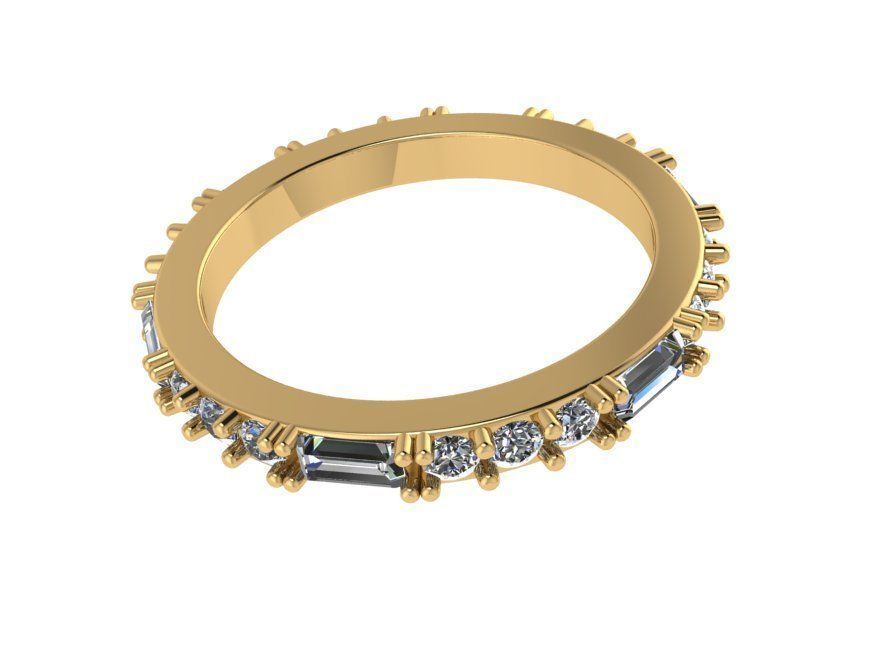 Eternity Rectangle Round Diamond Ring 0534 3D print model_3