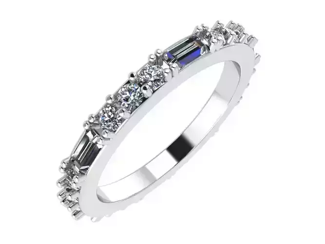Eternity Rectangle Round Diamond Ring 0534