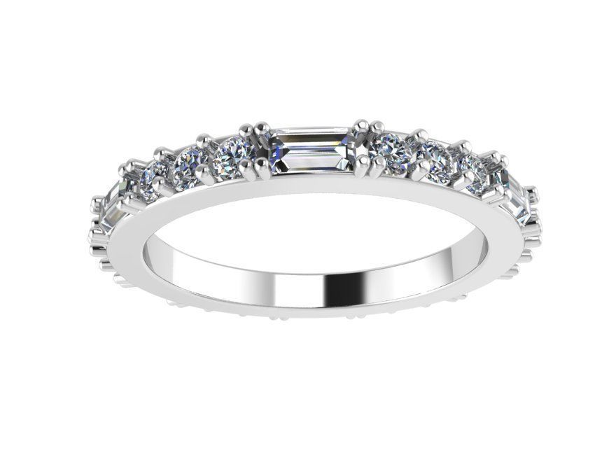 Eternity Rectangle Round Diamond Ring 0534 3D print model_2