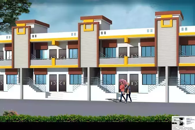 3D elevation of row house 3D print model