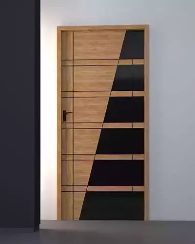 3d door modern wooden design