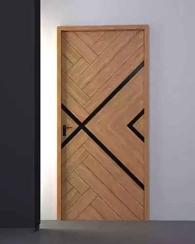 3d door modern wooden design