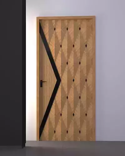 3d door modern wooden design