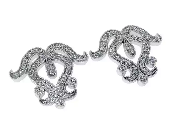 Ornamental Diamond Earring 0540
