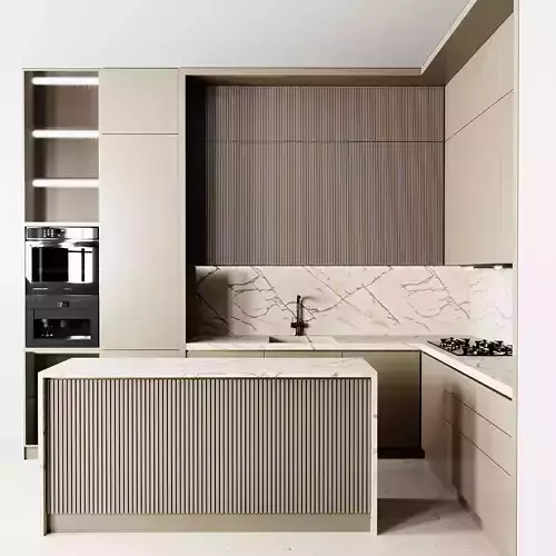 kitchen145 modern kitchen with cabinets and marble counter tops