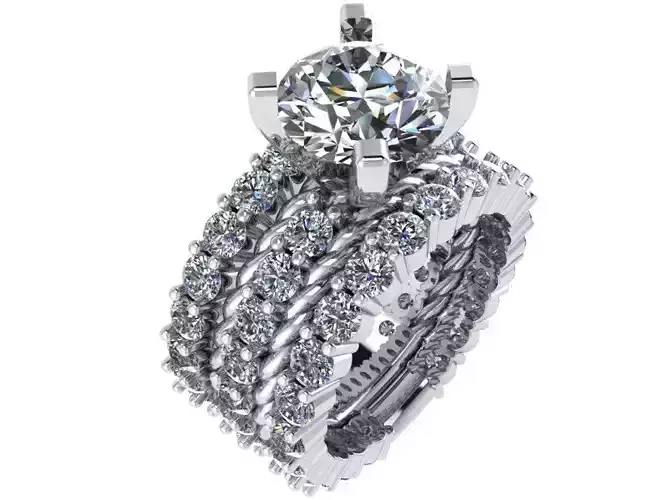 Peg Head Diamond Rope Ring 0542