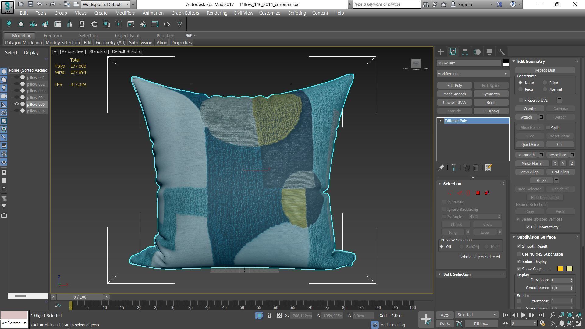 Decorative pillows Houzz set 146 3D model_12