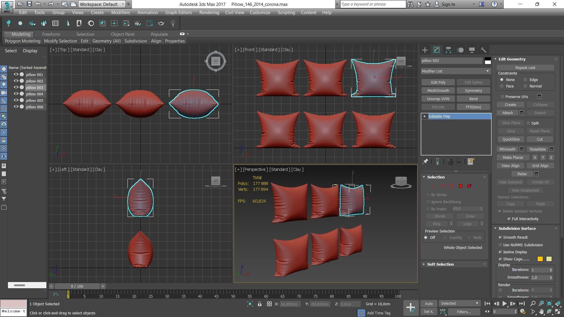 Decorative pillows Houzz set 146 3D model_20