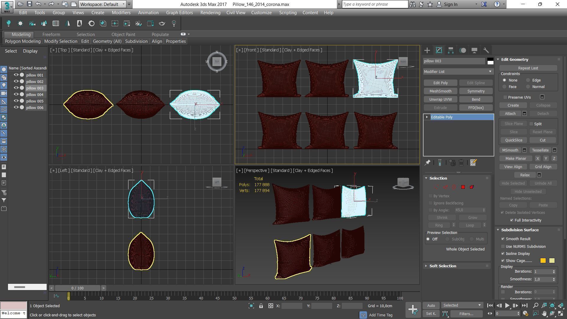 Decorative pillows Houzz set 146 3D model_21