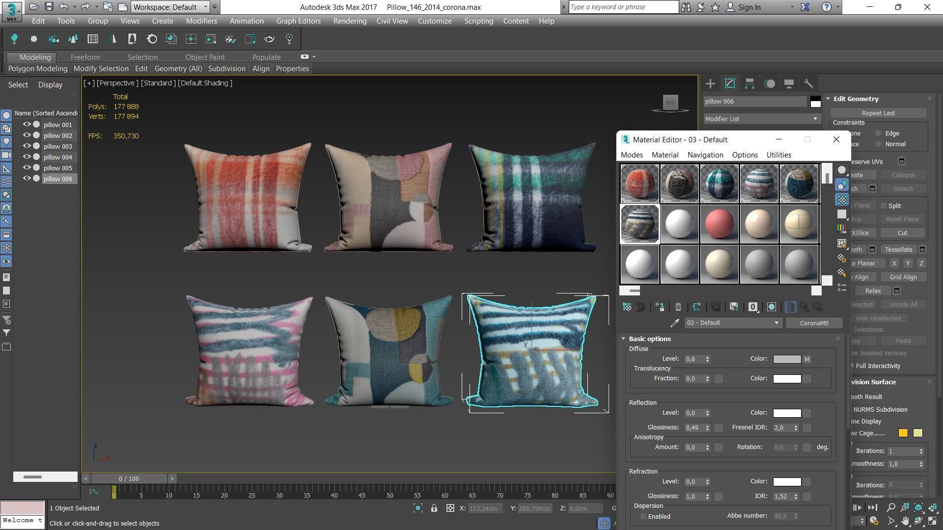 Decorative pillows Houzz set 146 3D model_17