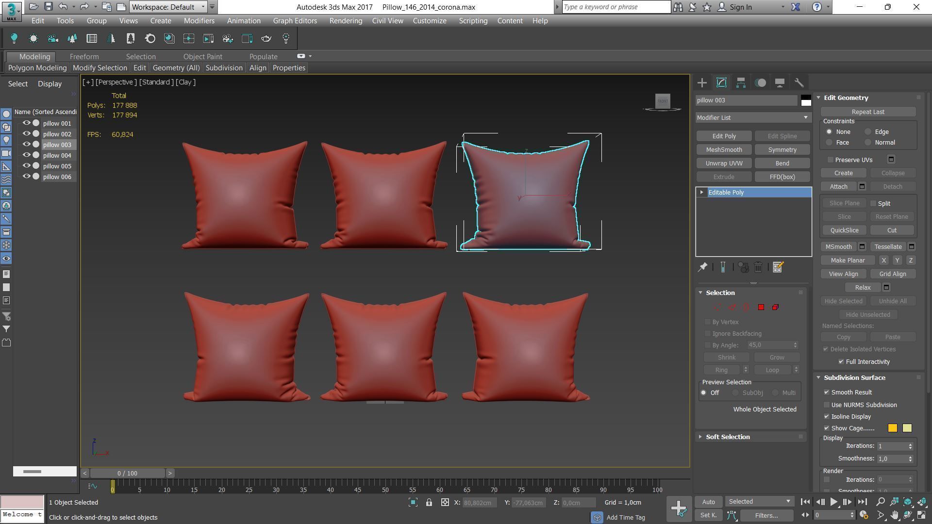 Decorative pillows Houzz set 146 3D model_24