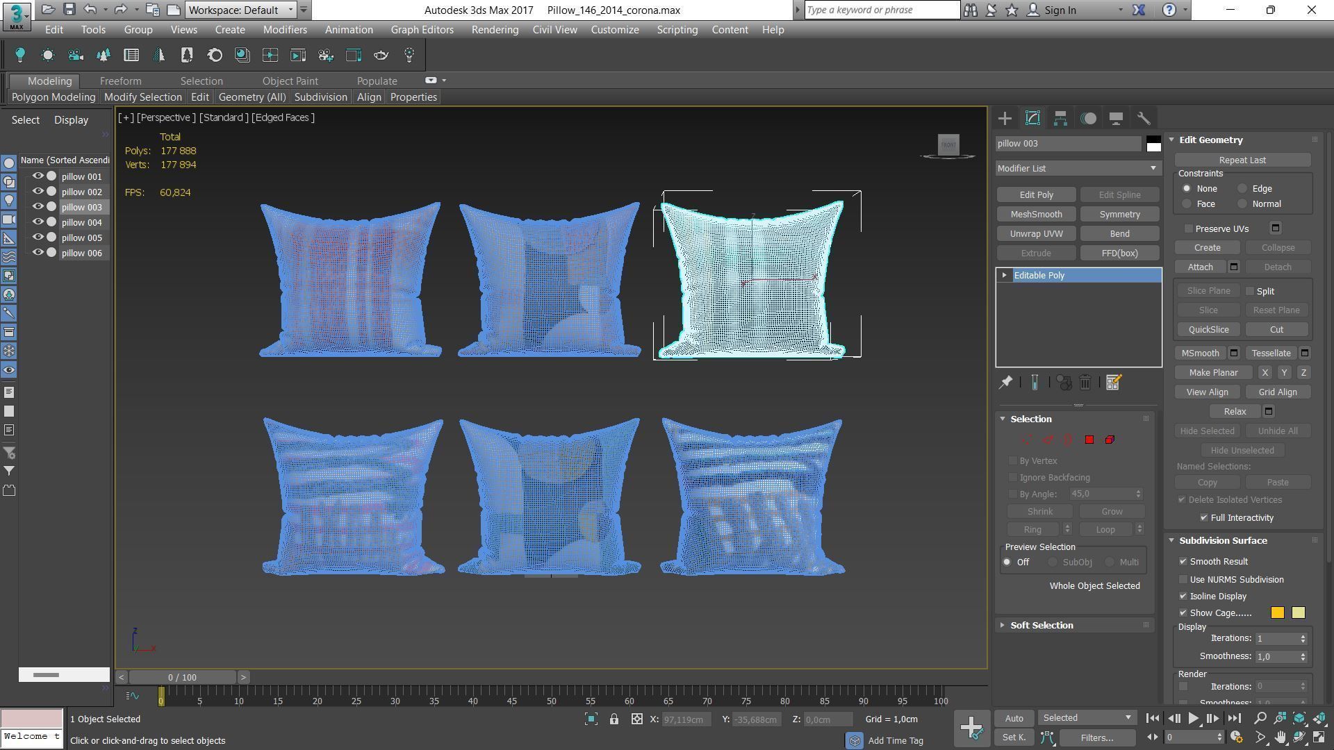 Decorative pillows Houzz set 146 3D model_23