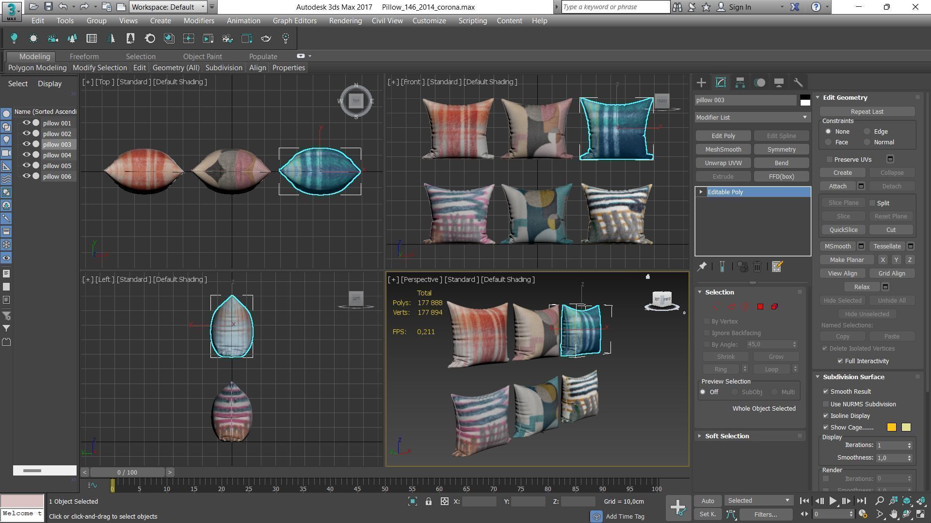 Decorative pillows Houzz set 146 3D model_18