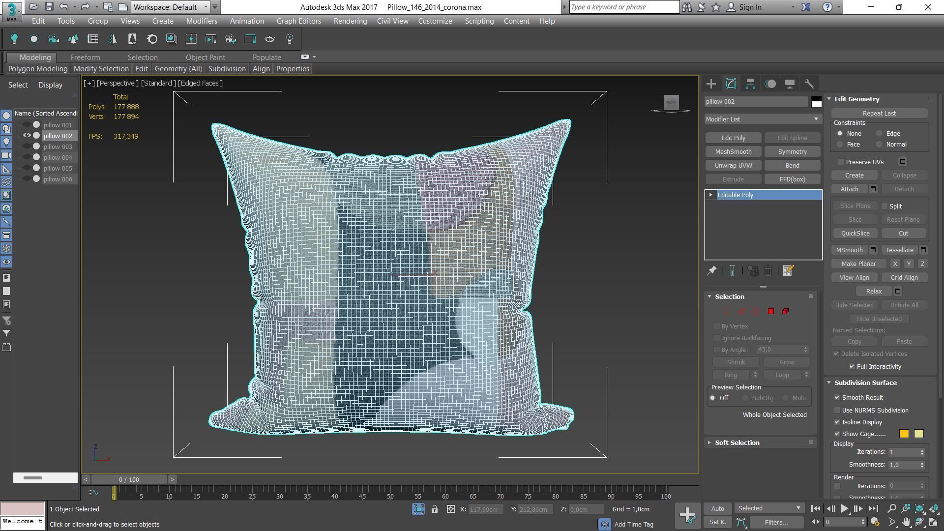 Decorative pillows Houzz set 146 3D model_7