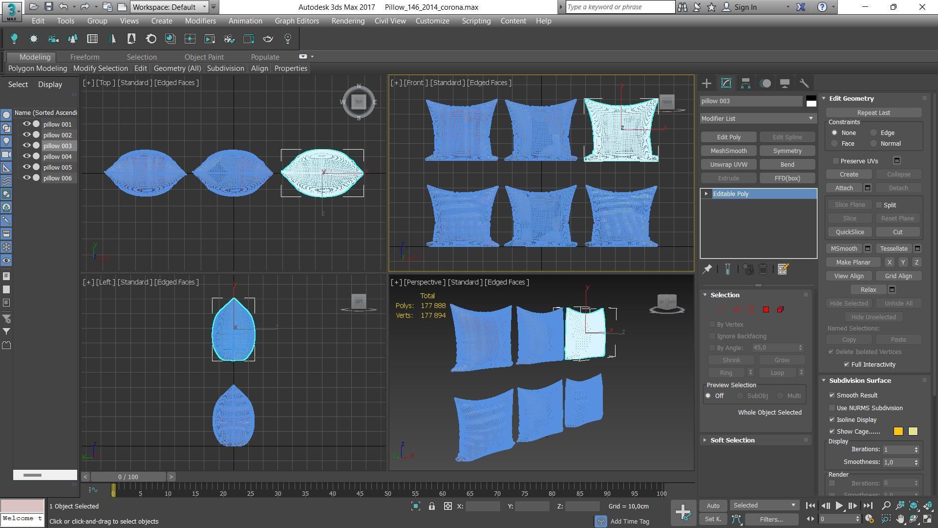 Decorative pillows Houzz set 146 3D model_19