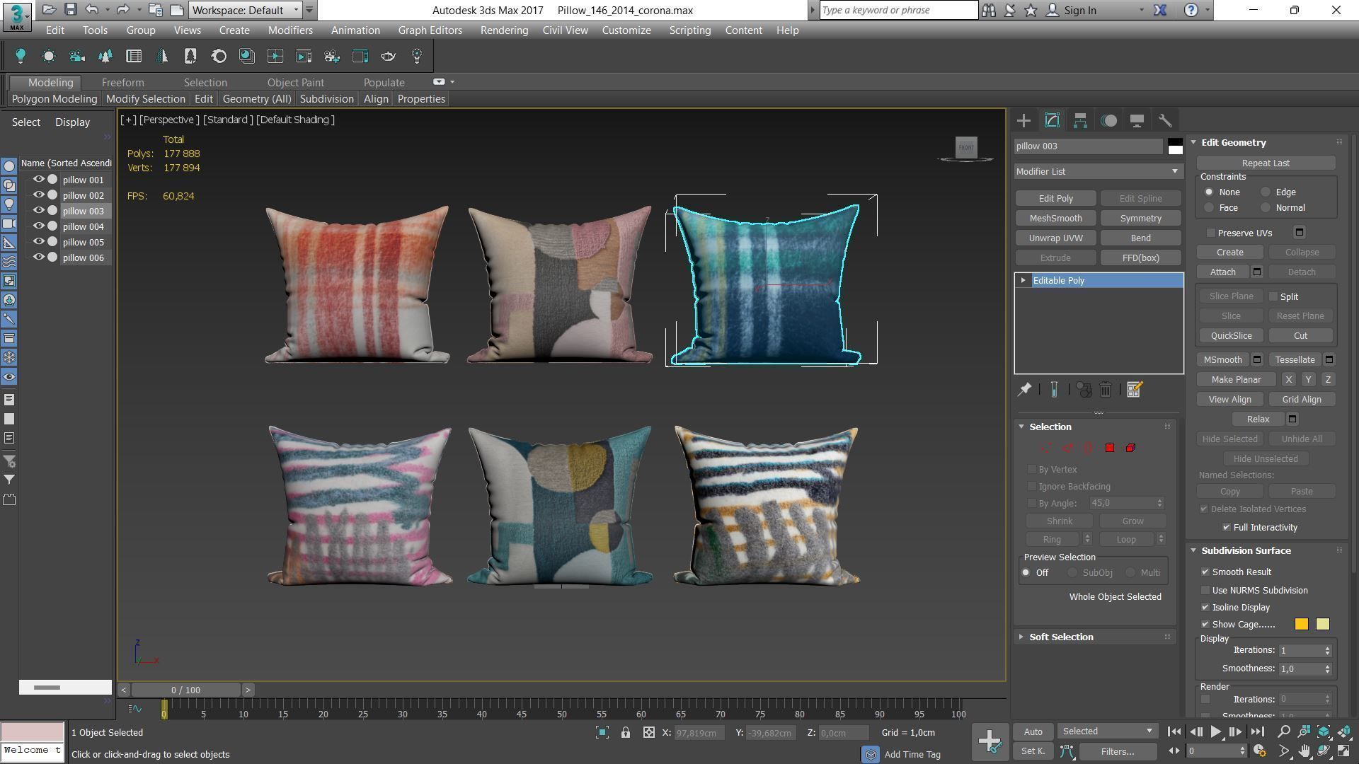 Decorative pillows Houzz set 146 3D model_22